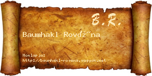 Baumhakl Rovéna névjegykártya